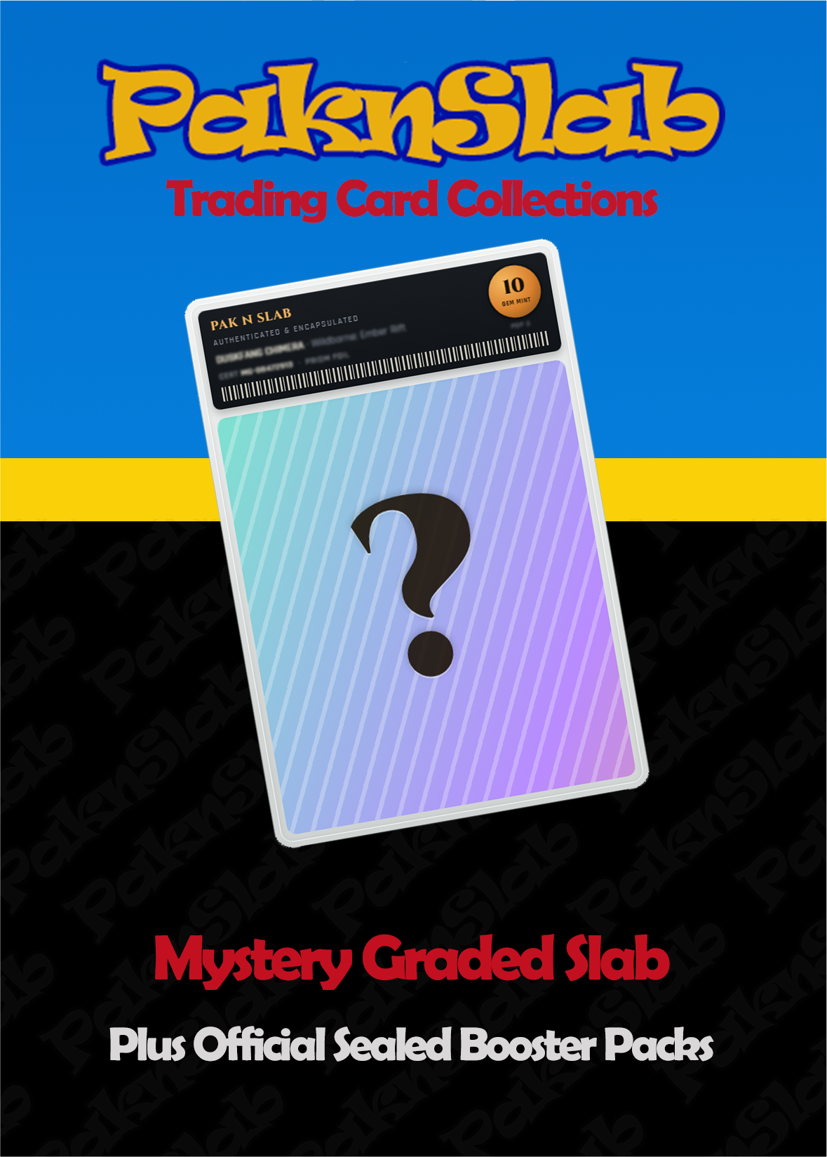 PaknSlab Pokémon mystery graded slab box — front artwork